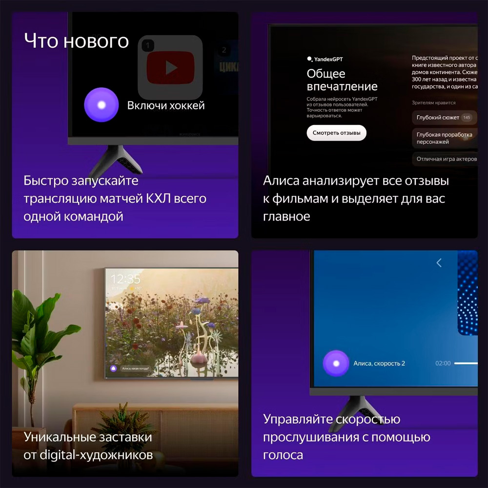LED TV Яндекс YNDX-00075 с Алисой на YaGPT 50" - фото 6