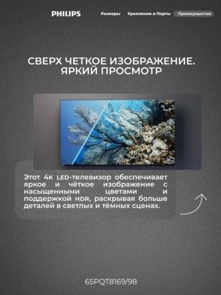 QLED TV Philips 65PQT8169/98 - фото 5
