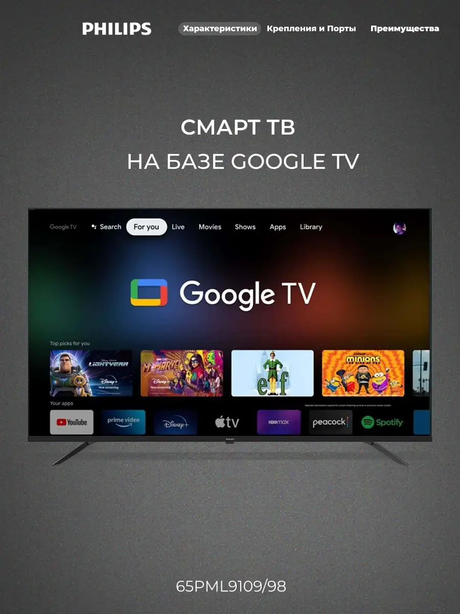 Mini LED телевизор Philips 65PML9109/98 - фото 10