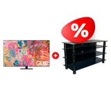 Жиынтық QLED Samsung теледидары QE75Q80BAUXCE + Стеклокомплекс сөресі ТV-SR 920/4 
