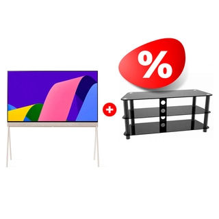 Комплект OLED телевизор LG Lifestyle Pose 55LX1Q6LA + ТВ тумба ARG TP2001M 50″ 