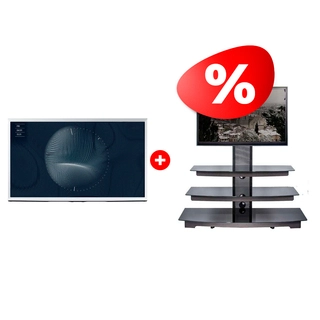 Комплект QLED телевизор Samsung The Serif QE55LS01BAUXCE + ТВ тумба Mart Верона 65″ 