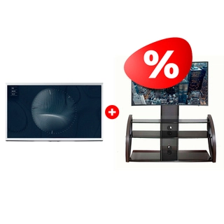 Комплект QLED телевизор Samsung The Serif QE55LS01BAUXCE + ТВ тумба Mart Каскад 65″ 