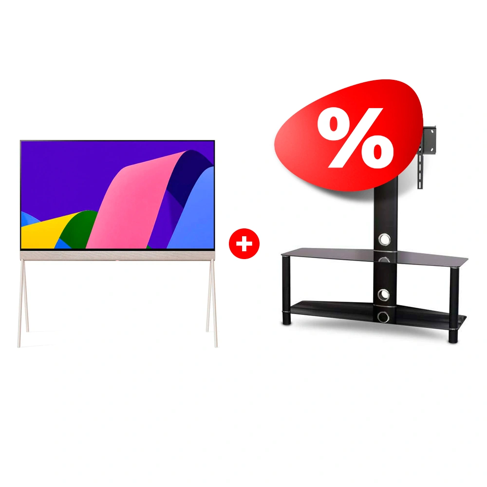 Комплект OLED телевизор LG Lifestyle Pose 55LX1Q6LA + ТВ тумба Mart Аврора 42″ 