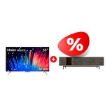 Комплект HQLED телевизор Haier 55 S3 + ТВ тумба MART Агат 1800 85″ 
