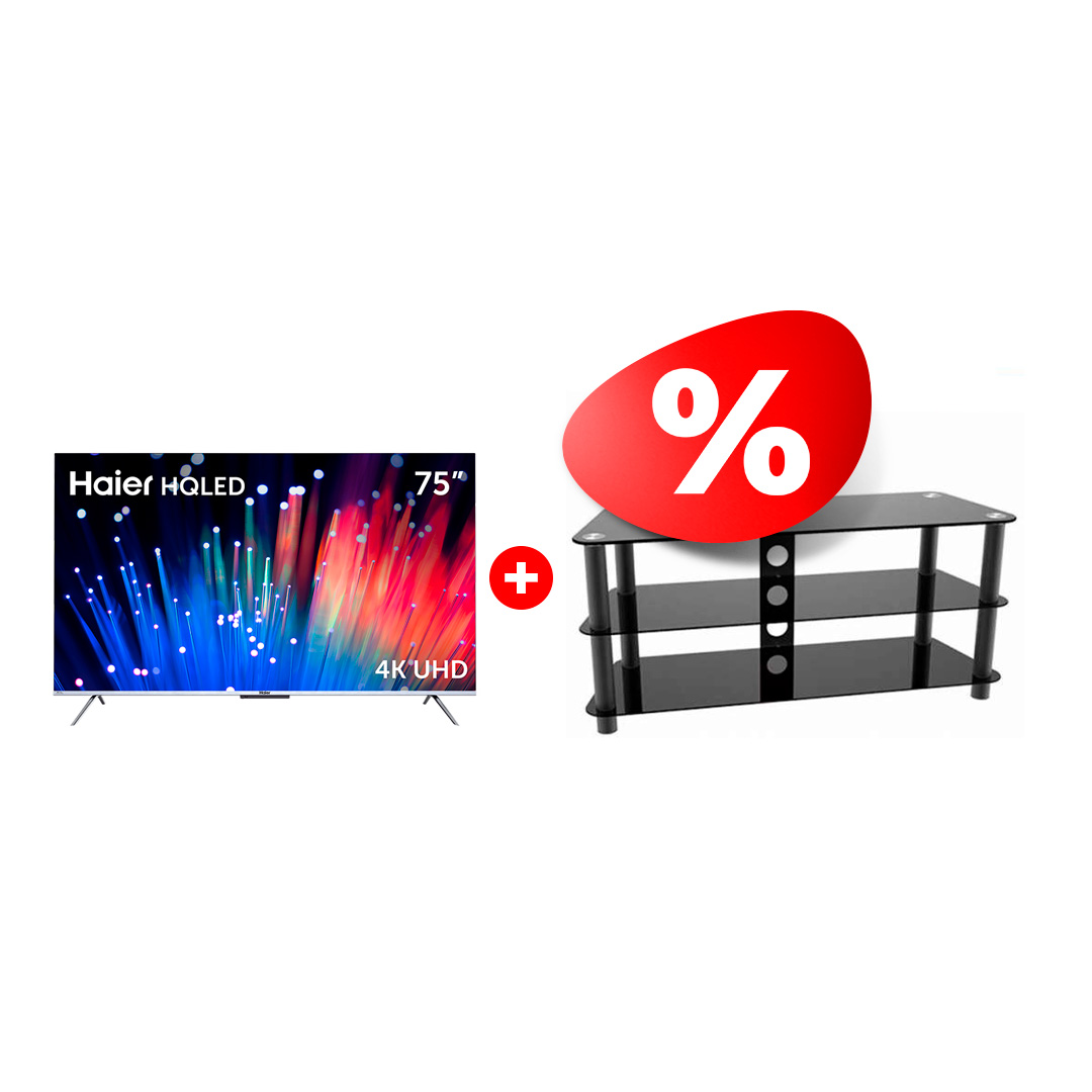 Комплект HQLED телевизор Haier 75 S3 + ТВ тумба ARG TP2001M 50″ 