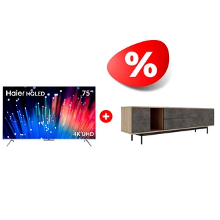 Жиынтық HQ LED Haier теледидары 75 S3 + Mart сөресі Агат 1800 85″ 