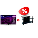 Комплект HQLED телевизор Haier 65 S6 AX Pro + ТВ тумба Стеклокомплекс ТV-SR 1000/3