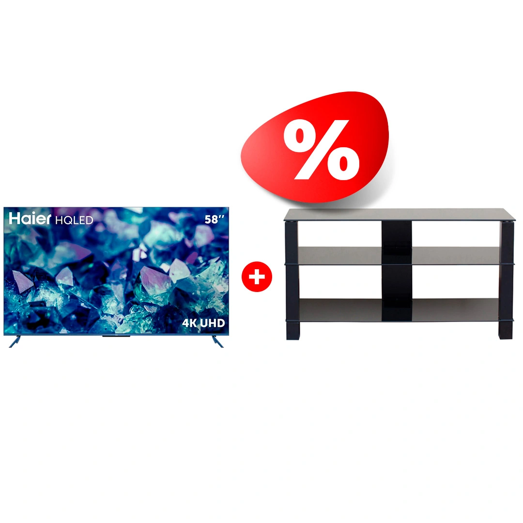 Жиынтық HQ LED Haier теледидары 58 S5 + Mart сөресі Рим 46″  - фото 2