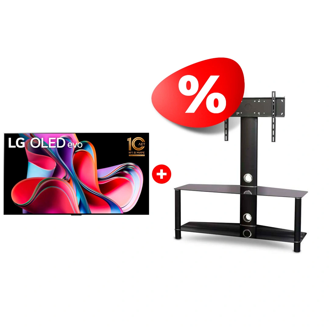 Комплект OLED телевизор LG + ТВ тумба Mart OLED65G3RLA + Аврора 42″
