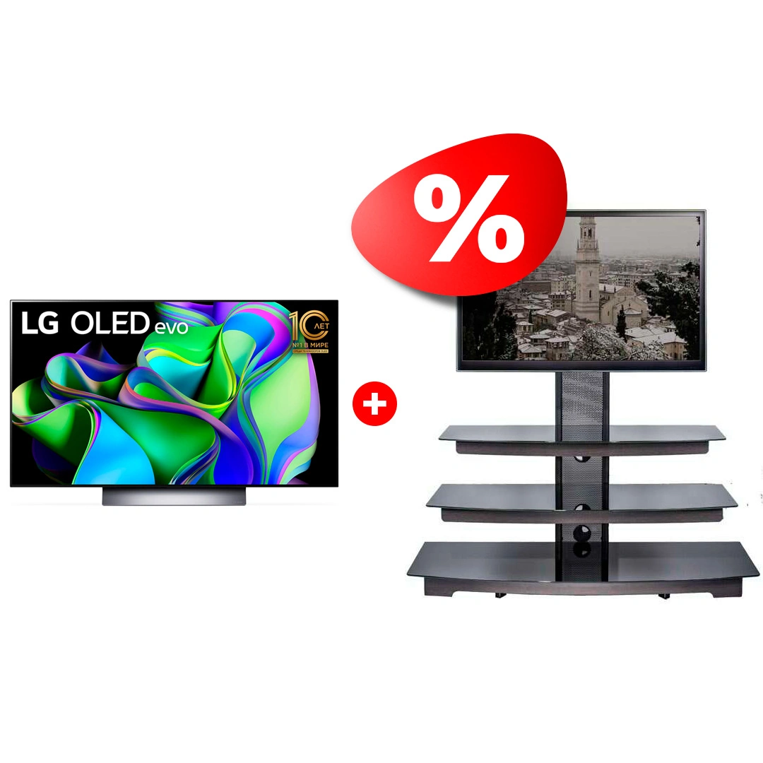 Комплект OLED телевизор LG + ТВ тумба Mart OLED77C3RLA + Верона 65″