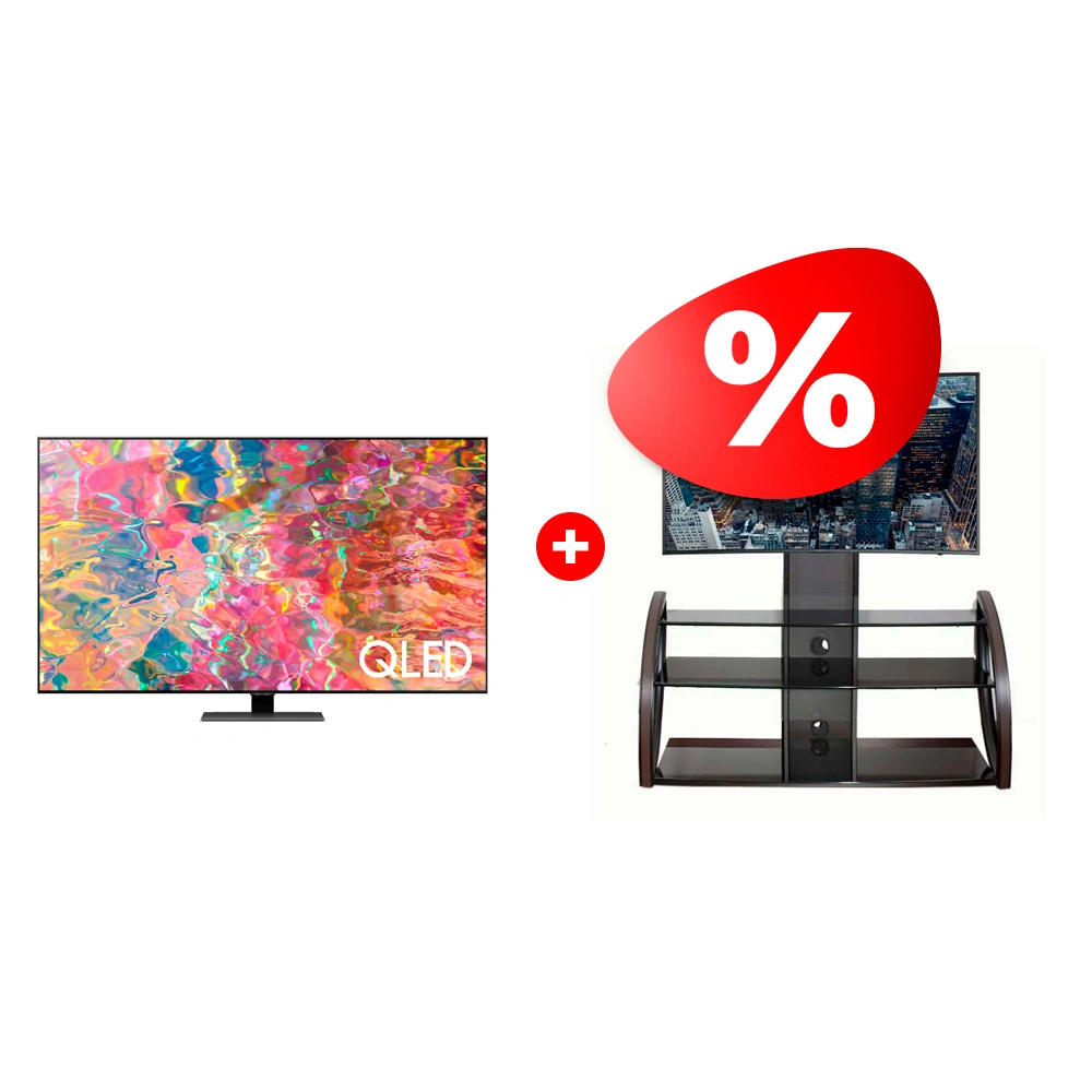 Жиынтық QLED Samsung теледидары QE55Q80BAUXCE + Mart сөресі Каскад 65″ 