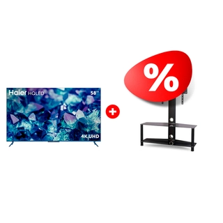 Комплект HQLED телевизор Haier 58 S5 + ТВ тумба Mart Аврора 42″ 
