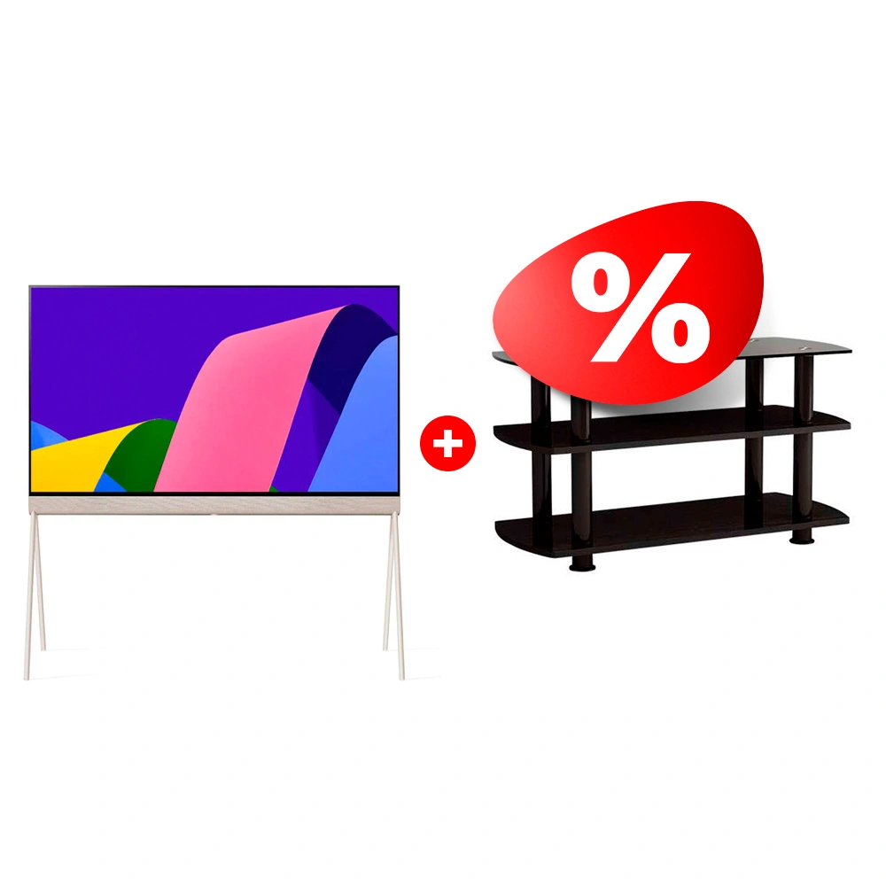 Комплект OLED телевизор LG Lifestyle Pose 55LX1Q6LA + ТВ тумба ARG T3005 50″ 