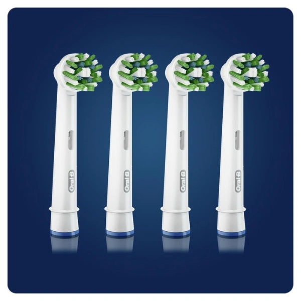 Насадки для электрической зубной щетки Oral-B Сross Action CleanMaximiser White 4 шт для тщательного удаления налета - фото 3