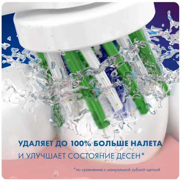 Насадки для электрической зубной щетки Oral-B Сross Action CleanMaximiser White 4 шт для тщательного удаления налета - фото 6
