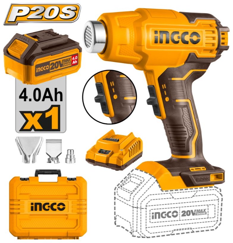 Фен строительный INGCO HGLI20025 