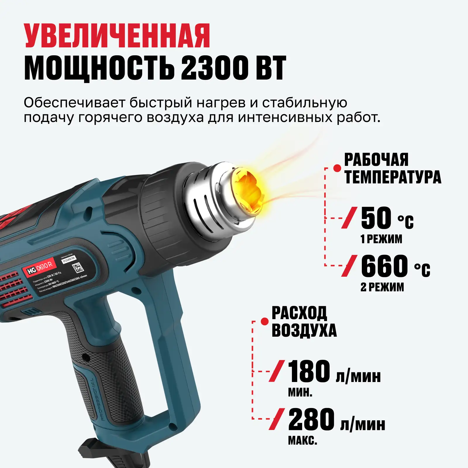 Фен технический HG 0610 R ALTECO HG 0610 R - фото 3