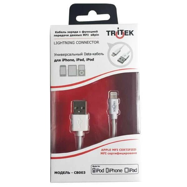 Кабель MFI Tritek для iPhone 5/5S/6/6S USB Type-А-Lightning