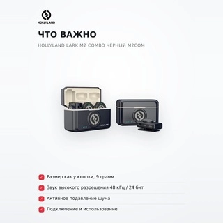 Петличный микрофон Hollyland Lark M2 Combo Черный M2COM - фото 6