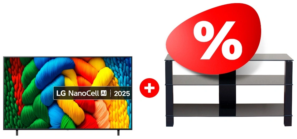 Комплект ТВ тумба Mart Рим 46″ + LED-телевизор LG 75NANO80A6B 