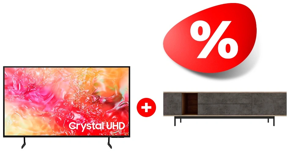 Комплект ТВ тумба MART Агат 1800 85″ + LED телевизор Samsung UE55DU7100UXCE 