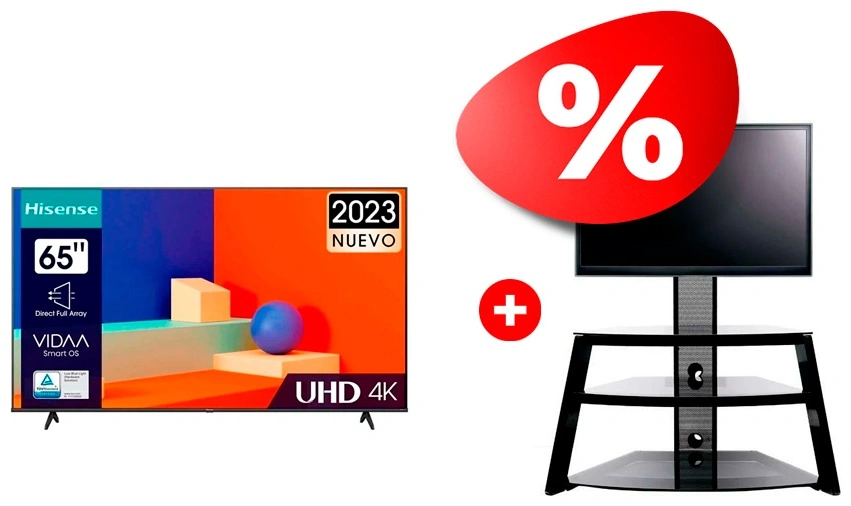 Комплект ТВ тумба Mart Кристалл К 65″ + LED телевизор Hisense 65A6K 