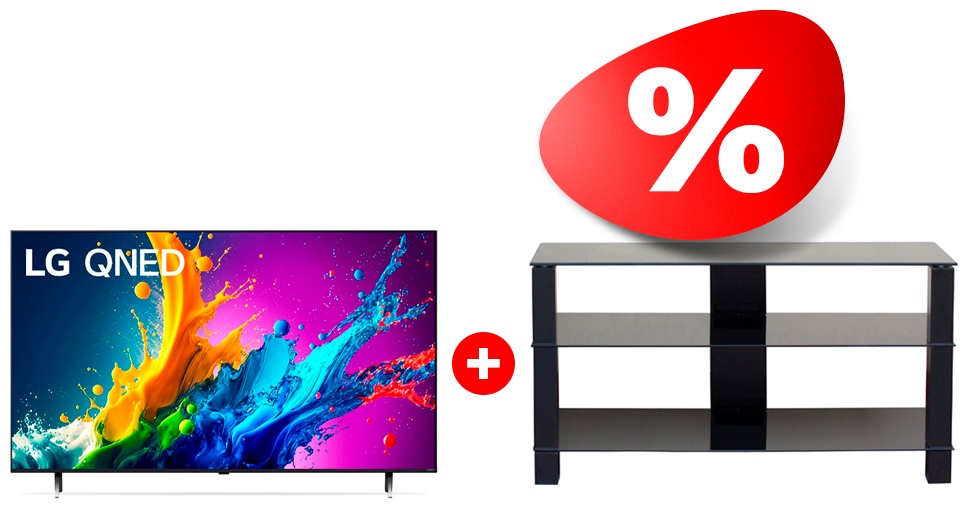 Комплект ТВ тумба Mart Рим 46″ + QNED телевизор LG 65QNED80T6A 
