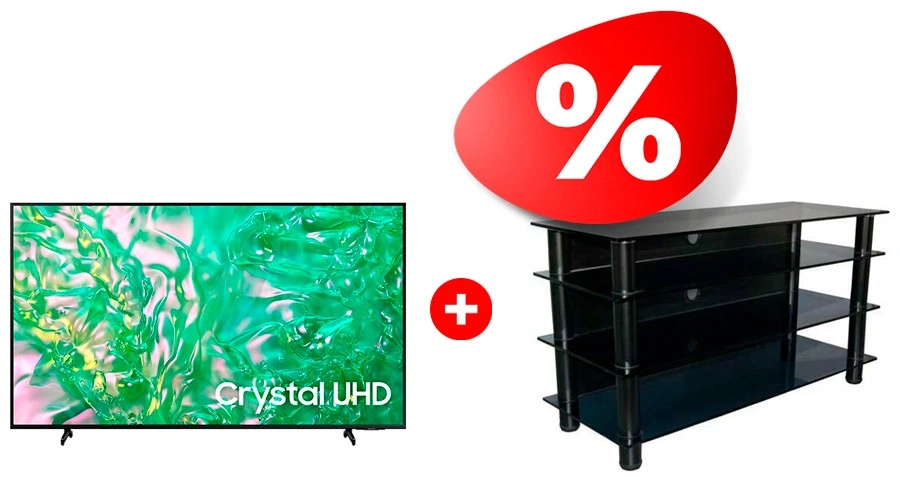 Комплект ТВ тумба Стеклокомплекс ТV-SR 920/4 + LED телевизор Samsung UE75DU8000UXCE 