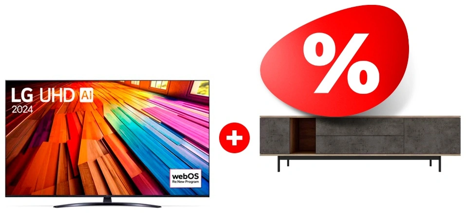 Комплект ТВ тумба MART Агат 1800 85″ + LED TV LG 55UT81009LB 