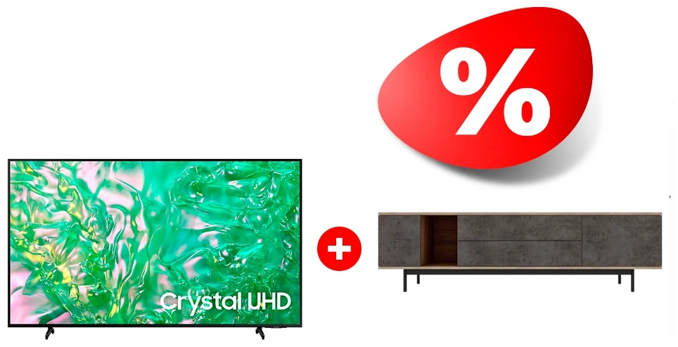 Комплект ТВ тумба MART Агат 1800 85″ + LED телевизор Samsung UE65DU8000UXCE 