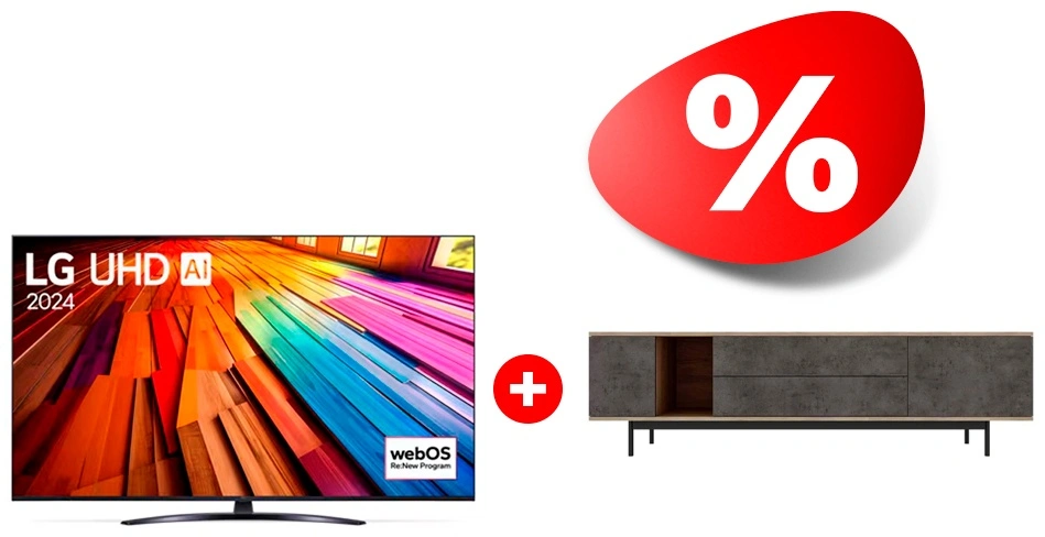 Жиынтық Mart сөресі Агат 1800 85″ + LED телевизор LG 65UT81009LB 
