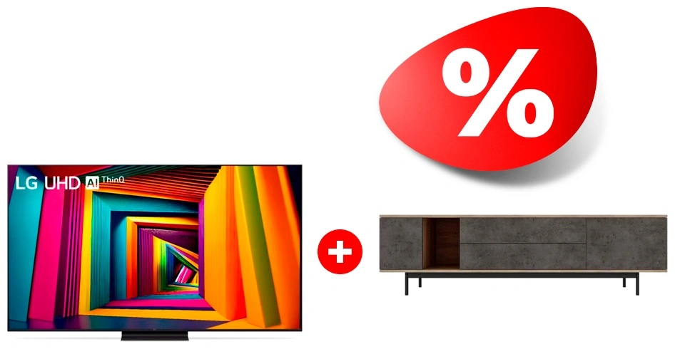 Комплект ТВ тумба MART Агат 1800 85″ + LED телевизор LG 65UT91006LA 