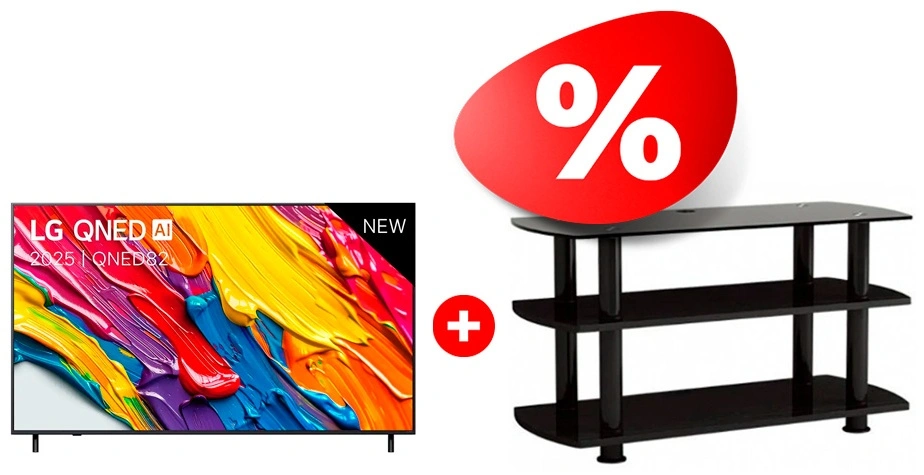 Комплект ТВ тумба ARG T3005 50″ + QNED телевизор LG 86QNED82A6B 