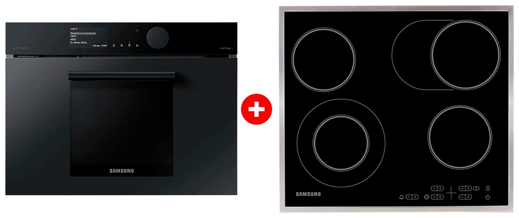 Комплект Электрическая варочная поверхность Samsung NZ64T3516CK/WT + Духовой шкаф Samsung NQ50T9539BD/WT Infinite Line 