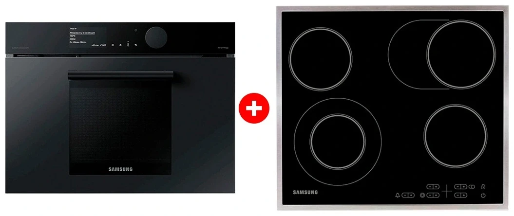 Комплект Электрическая варочная поверхность Samsung NZ64T3516CK/WT + Духовой шкаф Samsung NQ50T9539BD/WT Infinite Line 