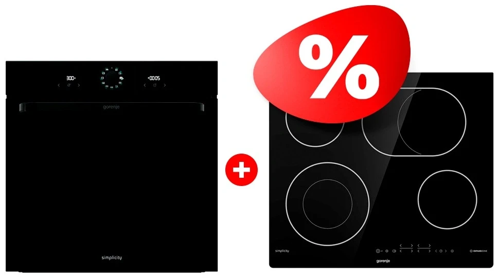 Комплект Электрическая варочная поверхность Gorenje ECT643SYB + Встраиваемый духовой шкаф Gorenje BOS6737SYB