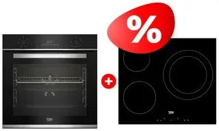 Комплект Электрическая варочная поверхность Beko HIC 63401 T + Встраиваемый духовой шкаф Beko BBIE133002XD 