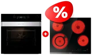 Комплект Стеклокерамическая варочная поверхность Gorenje ECS642BCSCE + Встраиваемый духовой шкаф Gorenje BSA6737ORAB 