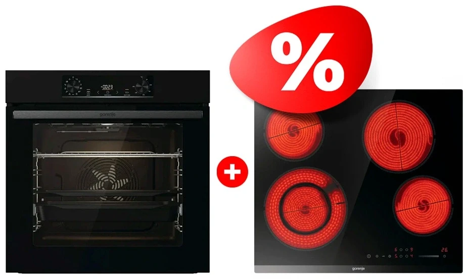 Комплект Стеклокерамическая варочная поверхность Gorenje ECS642BCSCE + Встраиваемый духовой шкаф Gorenje BOS6737E06B 