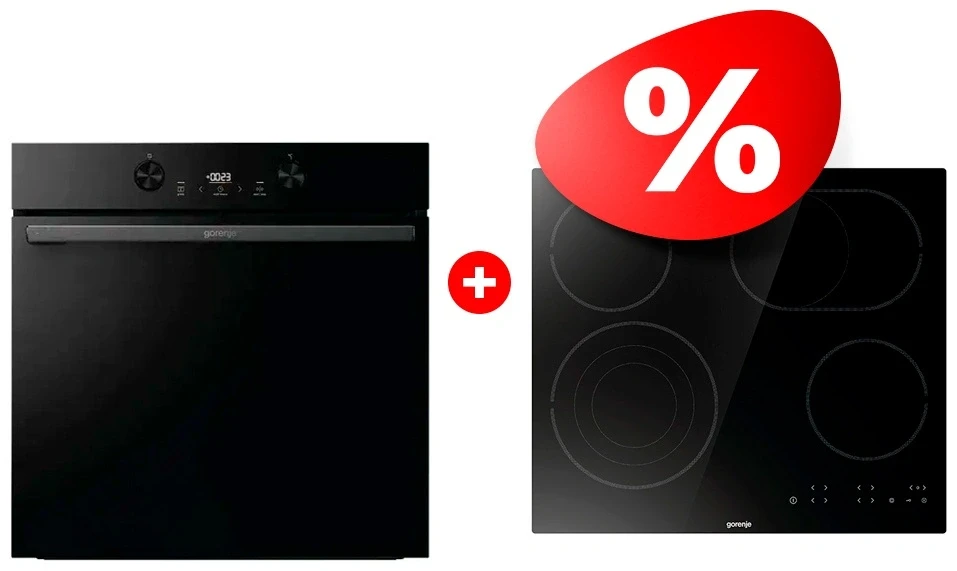 Комплект Стеклокерамическая варочная панель Gorenje ECT646BSCE + Встраиваемый духовой шкаф Gorenje BOS6737E05DBG 