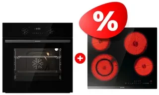 Комплект Стеклокерамическая варочная поверхность Gorenje ECS642BCSCE + Встраиваемый духовой шкаф Gorenje BO6737E02NBG 