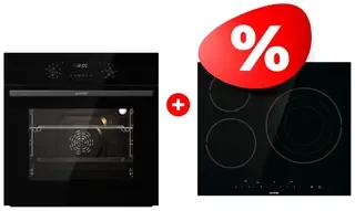 Комплект Стеклокерамическая варочная панель Gorenje ECT632BSCE + Встраиваемый духовой шкаф Gorenje BO6737E02NBG 