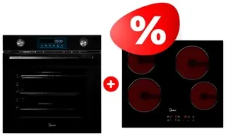 Комплект Стеклокерамическая варочная поверхность Midea MCH-B641C + Встраиваемый духовой шкаф Midea MO78110 GB 