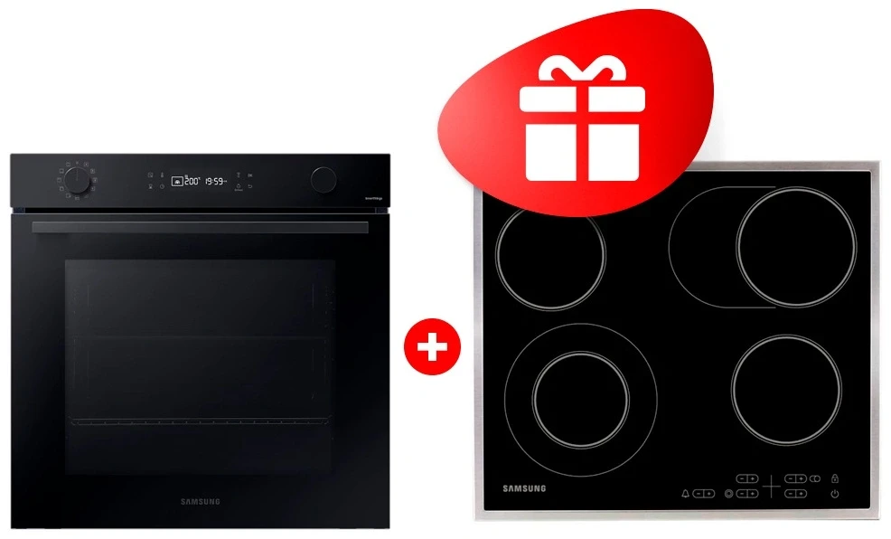 Комплект Электрическая варочная поверхность Samsung NZ64T3516CK/WT + Встраиваемый духовой шкаф Samsung NV7B4125ZAK/WT 