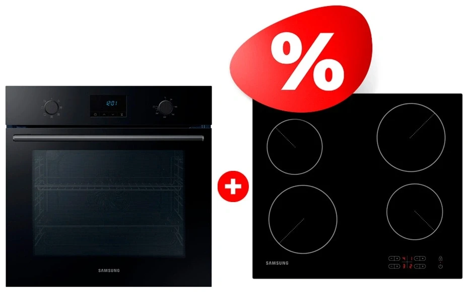 Комплект Электрическая варочная поверхность Samsung NZ64T3506AK/WT + Встраиваемый духовой шкаф Samsung NV68A1110BB/WT 