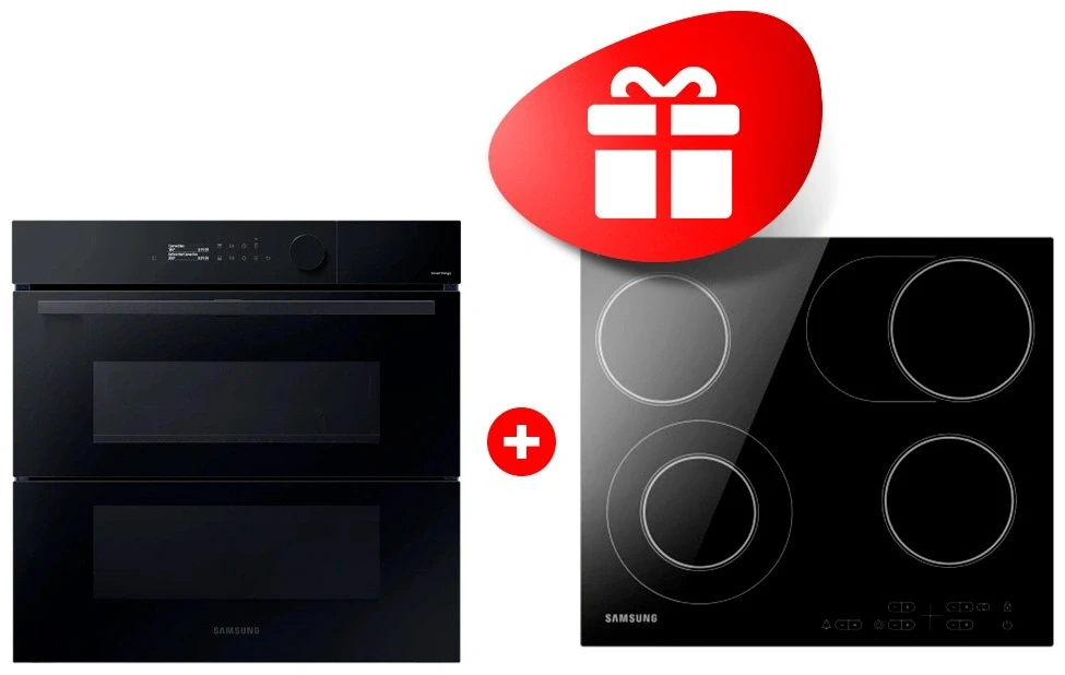 Комплект Электрическая варочная поверхность Samsung NZ64T3516QK/WT + Встраиваемый духовой шкаф Samsung NV7B5765RAK/WT 