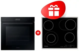 Жиынтық Электрическая варочная поверхность Samsung NZ64T3516CK/WT + Встраиваемый духовой шкаф Samsung NV7B4245VAK/WT 