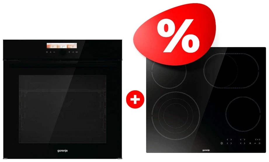 Комплект Стеклокерамическая варочная панель Gorenje ECT646BSCE + Встраиваемый духовой шкаф Gorenje BOP798S37BG 
