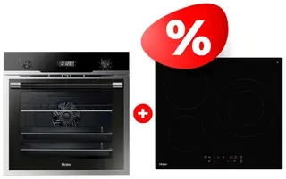 Комплект Стеклокерамическая варочная панель Haier HHK-C63NDB + Встраиваемый духовой шкаф Haier HOD-PM08VGBX 